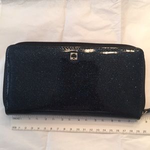 Kate Spade Neda Navy Glitter Zip Wallet